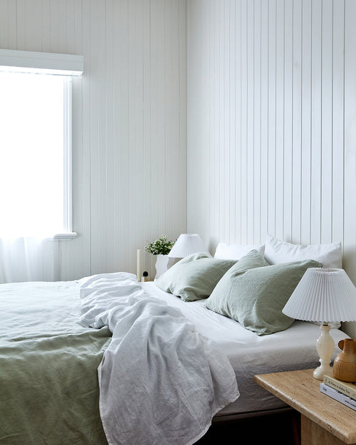 Sage 100% Flax Linen Duvet Cover