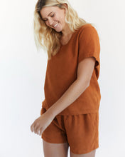 Load image into Gallery viewer, 100% French Flax Linen T-Shirt in Rust