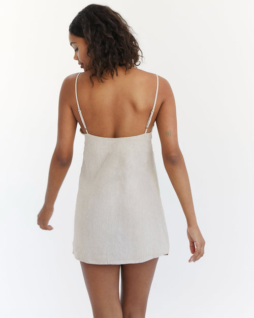 100% French Flax Linen Slip in Oatmeal