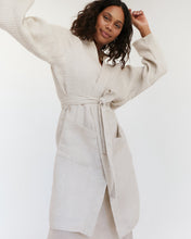Load image into Gallery viewer, 100% Linen Waffle Robe in Oatmeal