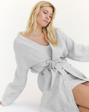 Load image into Gallery viewer, 100% French Flax Linen Classic Robe in Pinstripe