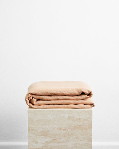 Terracotta 100% French Flax Linen Throw