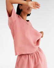 Load image into Gallery viewer, 100% French Flax Linen T-Shirt in Pink Clay