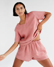 Load image into Gallery viewer, 100% French Flax Linen T-Shirt in Pink Clay
