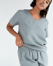 Load image into Gallery viewer, 100% French Flax Linen T-Shirt in Mineral