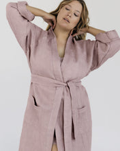 Load image into Gallery viewer, 100% Linen Waffle Robe in Lavender