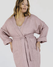 Load image into Gallery viewer, 100% Linen Waffle Robe in Lavender