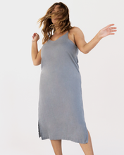 Load image into Gallery viewer, 100% French Flax Linen Midi Dress in Mineral