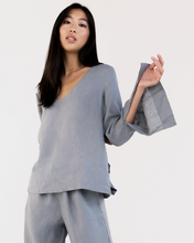 Load image into Gallery viewer, 100% French Flax Linen Top in Mineral