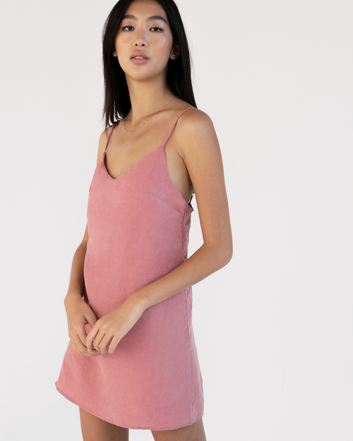 100% French Flax Linen Slip in Pink Clay