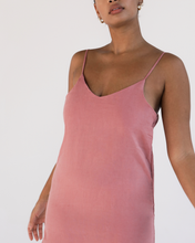 Load image into Gallery viewer, 100% French Flax Linen Midi Dress in Pink Clay