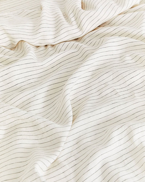 Stripe 100% Flax Linen Bedding Set