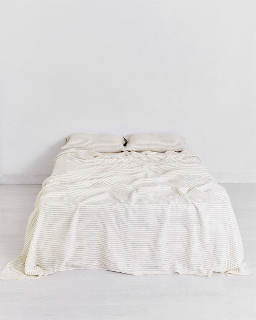Stripe 100% Flax Linen Sheet Set