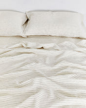 Load image into Gallery viewer, Stripe 100% Flax Linen Fitted Sheet