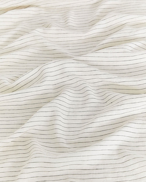 Stripe 100% Flax Linen Fitted Sheet