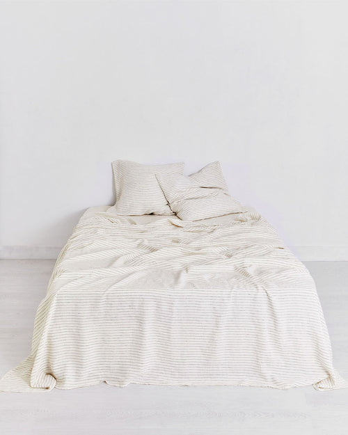 Stripe 100% Flax Linen European Pillowcases (Set of Two)