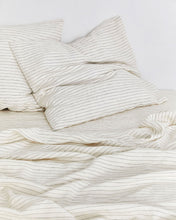 Load image into Gallery viewer, Stripe 100% Flax Linen European Pillowcases (Set of Two)