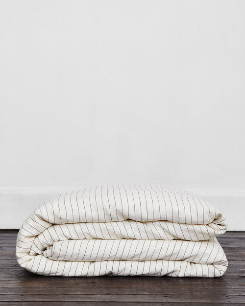 Stripe 100% Flax Linen Duvet Cover