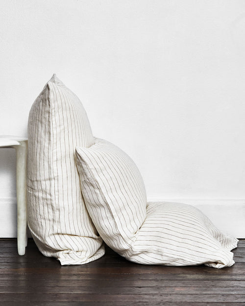 Stripe 100% Flax Linen Pillowcases (Set of Two)