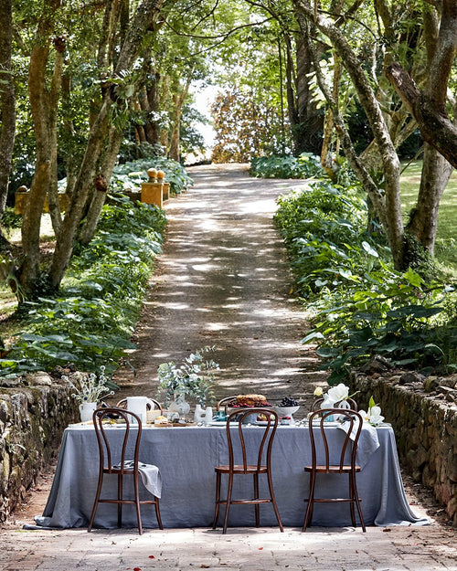 100% Linen Tablecloth in Mineral