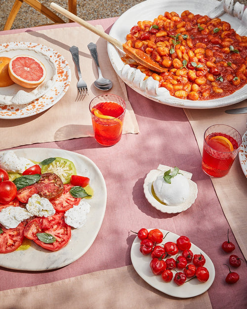 100% Linen Tablecloth in Pink Clay
