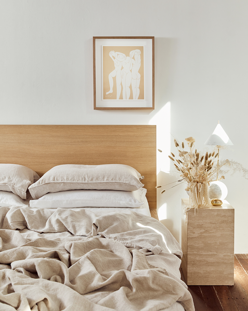 Oatmeal 100% French Flax Linen Throw