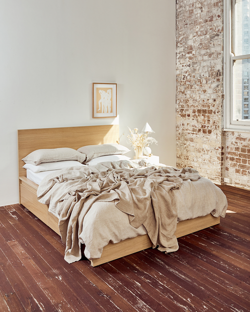 Oatmeal 100% French Flax Linen Throw