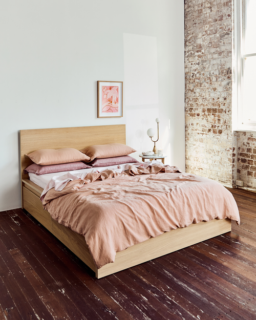Pink Clay 100% Flax Linen Sheet Set