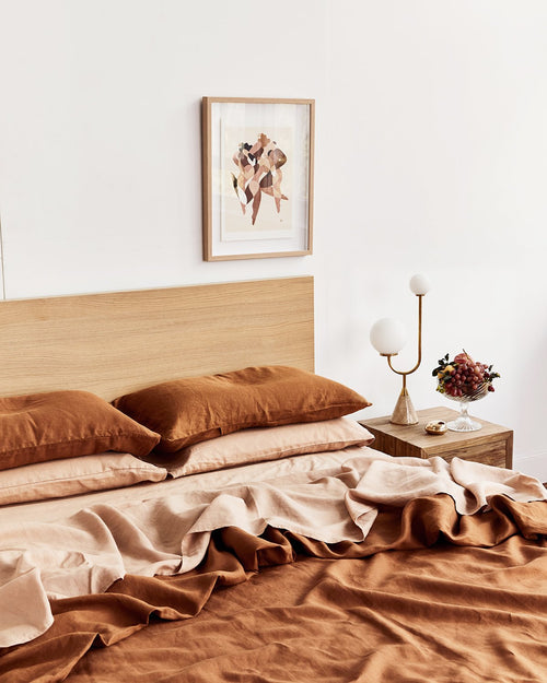 100% Linen Waffle Bath Towel in Turmeric