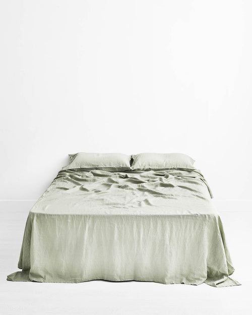 Sage 100% Flax Linen Flat Sheet