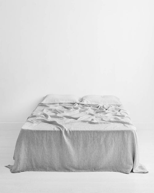 Pinstripe 100% Flax Linen Flat Sheet