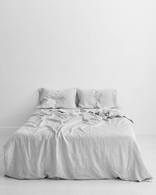 Pinstripe 100% Flax Linen Duvet Cover