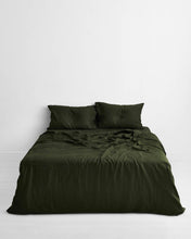 Load image into Gallery viewer, Olive 100% Flax Linen Duvet Cover
