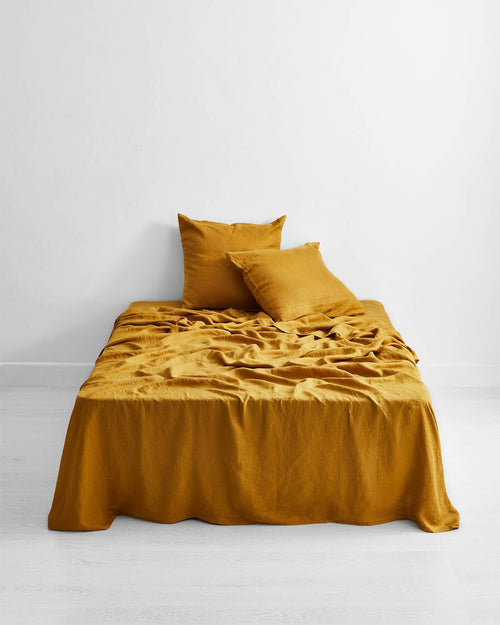 Turmeric 100% Flax Linen European Pillowcases (Set of Two)