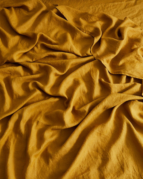 Turmeric 100% Flax Linen Flat Sheet