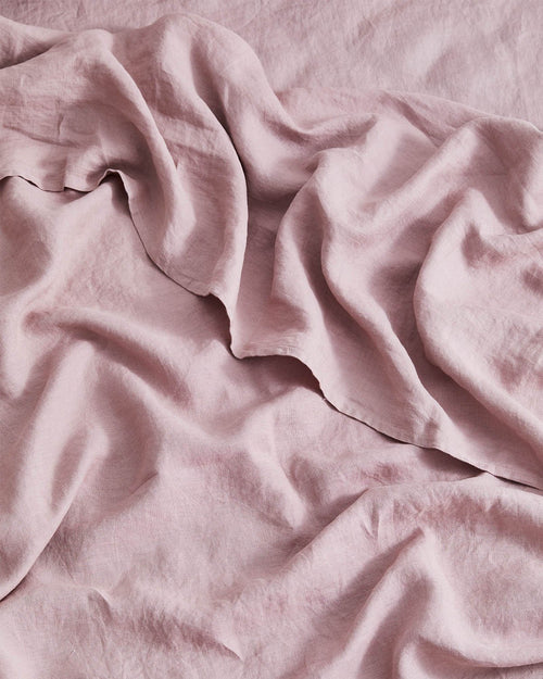 Lavender 100% Flax Linen Fitted Sheet
