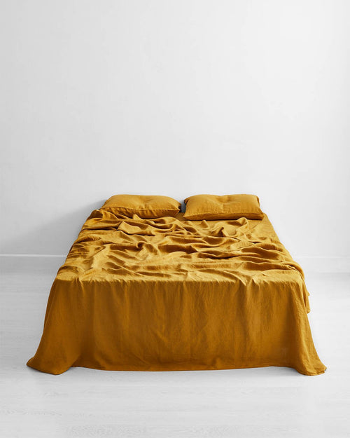 Turmeric 100% Flax Linen Sheet Set
