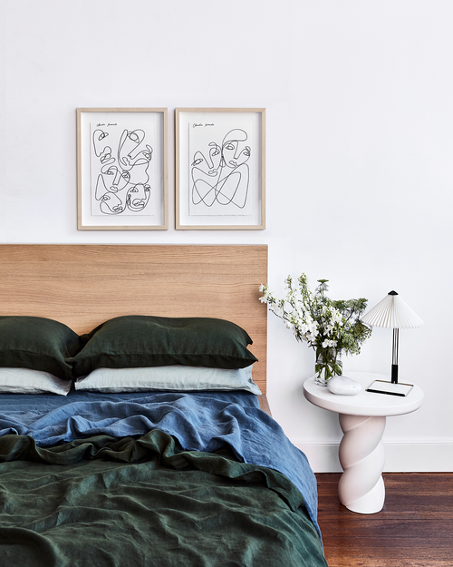 100% French Flax Linen Classic Robe in Turmeric