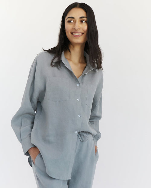 100% French Flax Linen Pants in Mineral