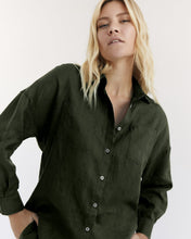 Load image into Gallery viewer, 100% Linen Long Sleeve Shirt in Olive