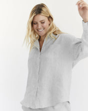 Load image into Gallery viewer, 100% Linen Long Sleeve Shirt in Pinstripe