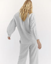 Load image into Gallery viewer, 100% Linen Long Sleeve Shirt in Pinstripe