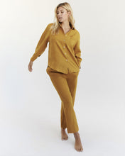 Load image into Gallery viewer, 100% Linen Long Sleeve Shirt in Turmeric