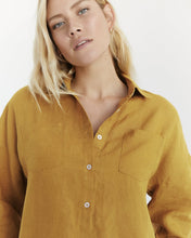 Load image into Gallery viewer, 100% Linen Long Sleeve Shirt in Turmeric