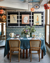 Load image into Gallery viewer, 100% Linen Tablecloth in Petrol
