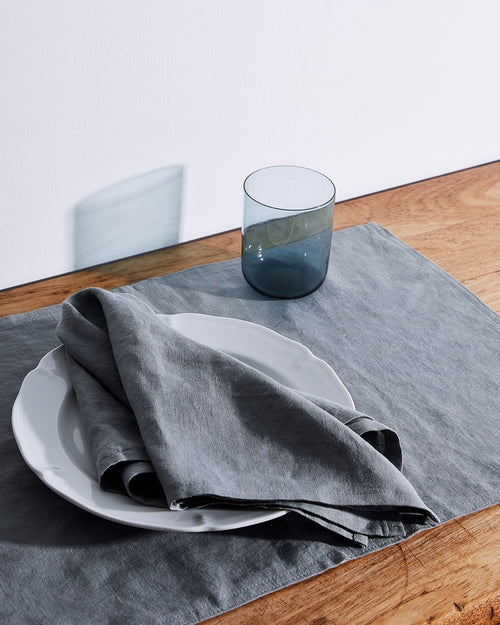 100% Linen Napkins in Mineral (Set of Four)