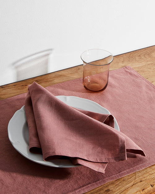 100% Linen Napkins in Pink Clay (Set of Four)