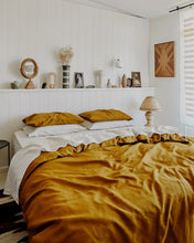 Load image into Gallery viewer, Turmeric 100% Flax Linen Bedding Set