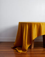 Load image into Gallery viewer, 100% Linen Tablecloth in Turmeric