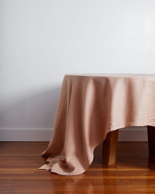 100% Linen Tablecloth in Terracotta